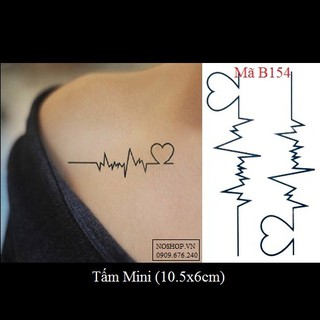 Hình xăm dán nhịp tim B154