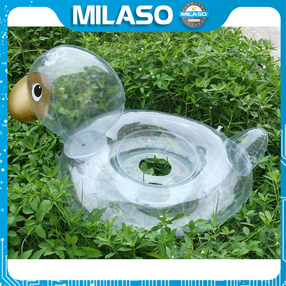 Phao Bơi Cho Bé MILASO Phao Bơi Trẻ Em Xỏ Chân Chống Lật An Toàn Bơi Lội Hình Vịt Trong Suốt SS-001267