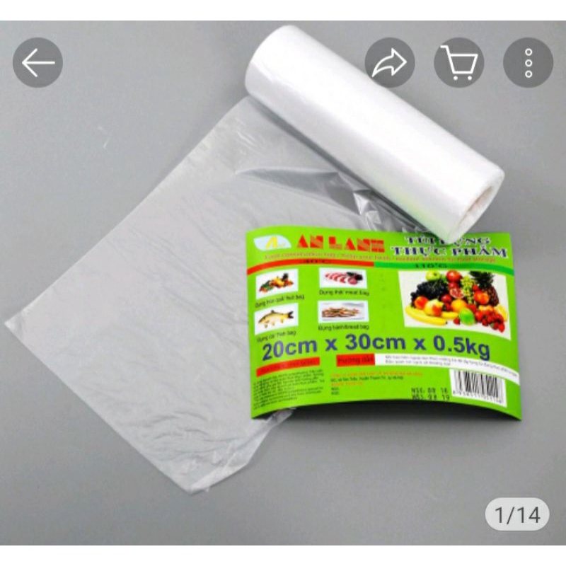 #Sạch - An toàn#Túi cuộn đựng rau củ, thực phẩm dùng 1 lần - túi tự phân hủy sinh học - túi cuộn xé giật không quai