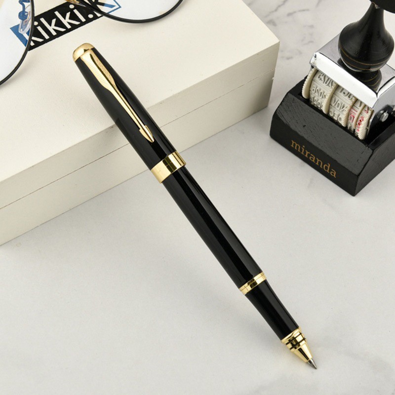 Luxury Metal Signature Ballpoint Pen Black Ink Business Writing Office Supplies