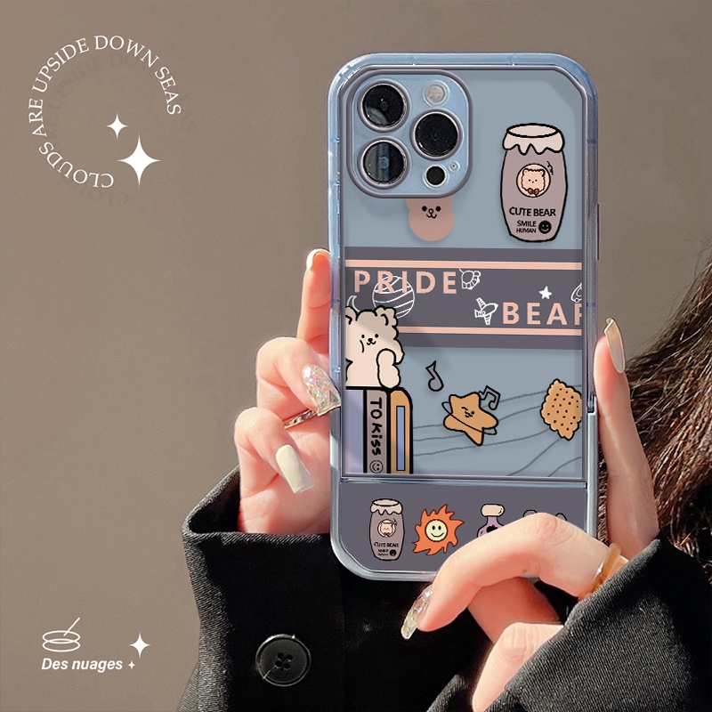 Giá đỡ dễ thương vỏ điện thoại tương thích cho iphone 14 11 13 12 pro max x xs xr 8 7 plus vỏ mềm trong suốt