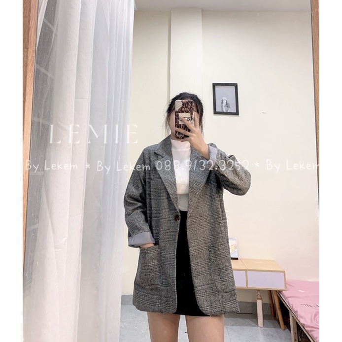 Áo Khoác Vest Blazer Hàn Quốc Mã K034 , Áo Khoác Vest Nữ Hàng 2 Lớp Có Size SM Ảnh Thật Video Lekemqc