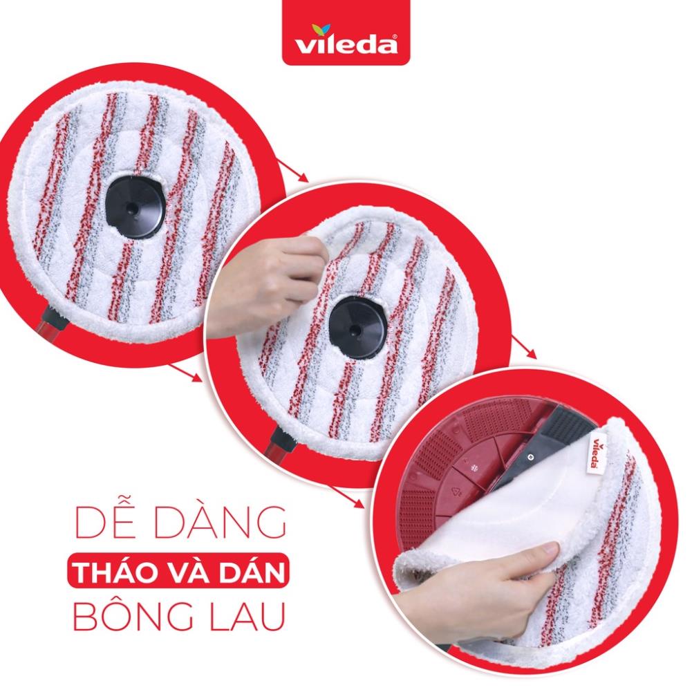 Cây lau nhà Vileda Spin and Clean TSU161821 đầu lau đĩa tròn, xô giặt xoay 360 độ -  thương hiệu Đức