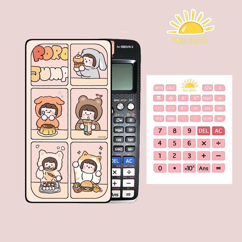 Skin decal dán máy tính casio/vinacal có in hình theo yêu cầu