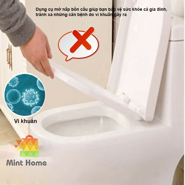 Dụng cụ tay cầm có miếng dán nâng nhấc mở lật nắp bồn cầu toilet thông minh tiện dụng kháng khuẩn cho bé