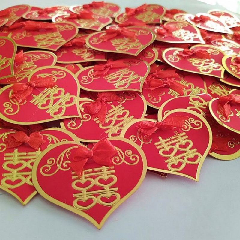 Tim nơ dán áo họ hàng, khách dự tiệc dùng trong đám cưới