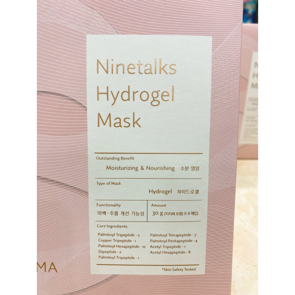 Hộp 4 Miếng Mặt Nạ Thạch Anh Celderma Ninetalks Hydrogel Mask Hồng Hàn Quốc