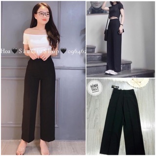 Quần ống sớ dài màu đen sang trọng(video ảnh sàn)
