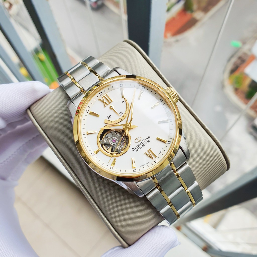 Đồng hồ Nam chính hãng Orient Star RE-AT0004S00B Automatic Demi vàng-Máy cơ tự động-Dây kim loại cao cấp-Size 39mm