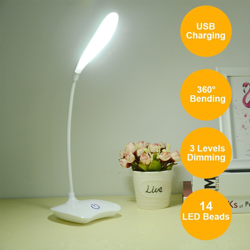 Đèn Led Để Bàn 3 Cấp Độ - Đèn tích điện đọc sách để bàn Chất Lượng Cao T-301