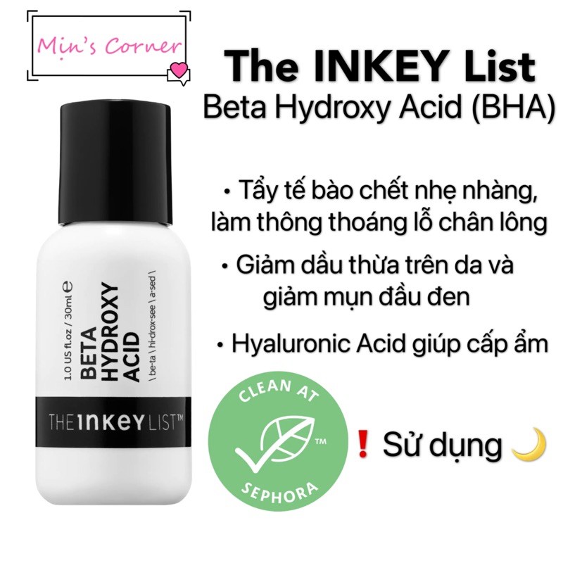 (Bill US) Tinh chất tẩy da chết The INKEY List Beta Hydroxy Acid (BHA) 30ml