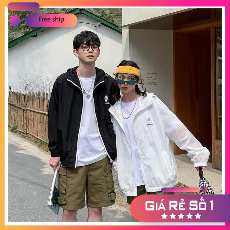 [ÁO KHOÁC NỮ,NAM] Áo Khoác Dù 2 Lớp Hình Bông Cúc Free Size 65kg AK27 | BigBuy360 - bigbuy360.vn