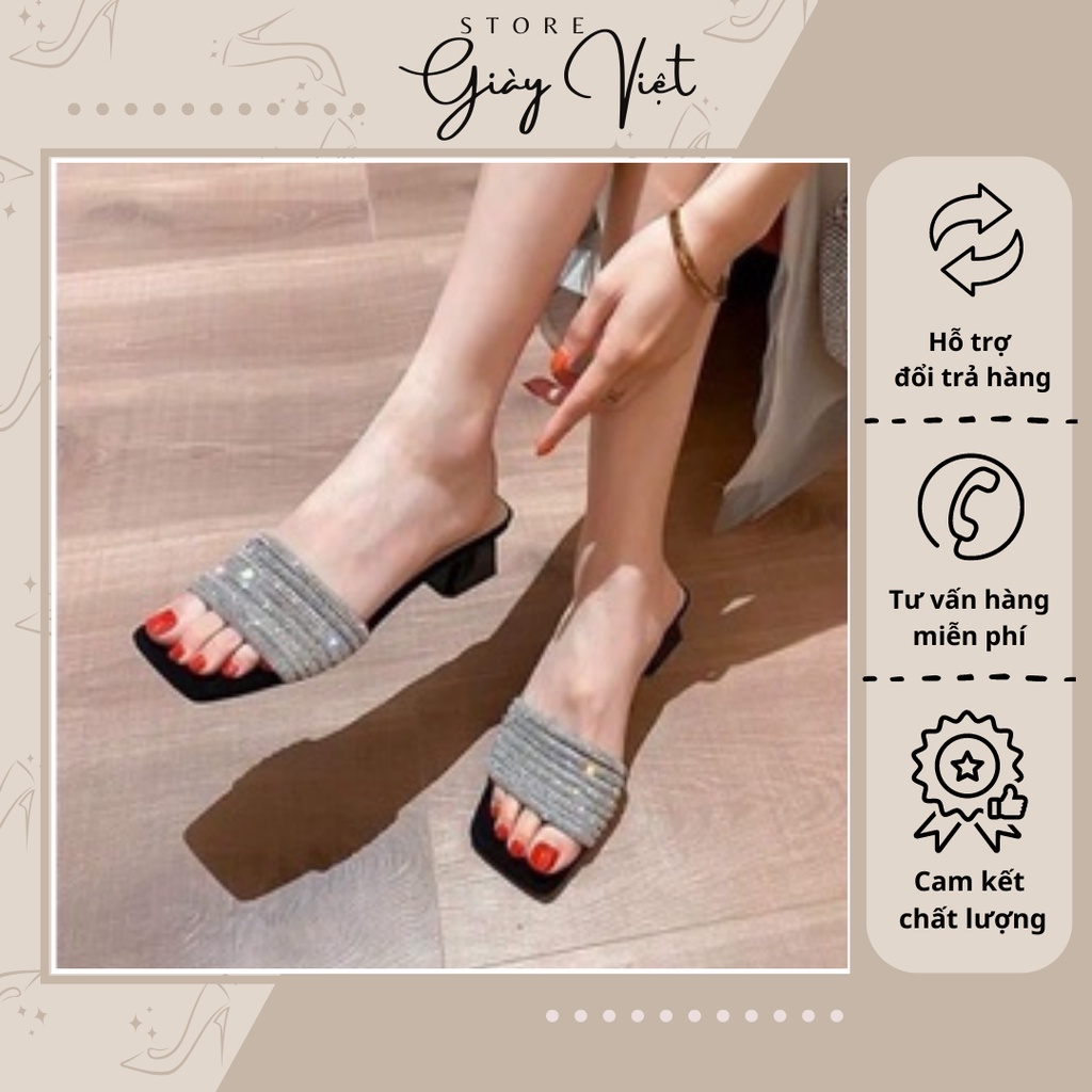 Guốc xoàn lấp lánh 3p sang chảnh