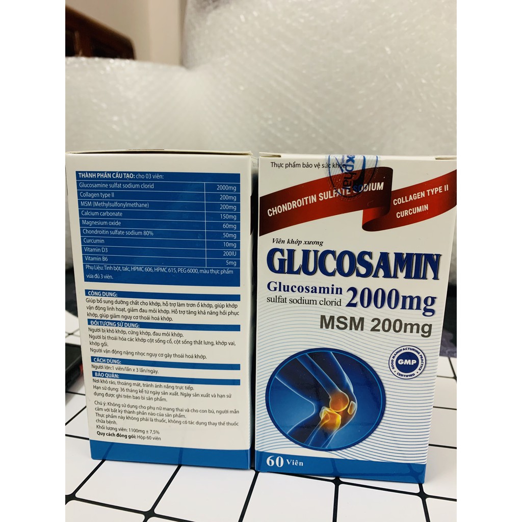 Viên bổ xương khớp Glucosamin 2000mg  hộp 60v