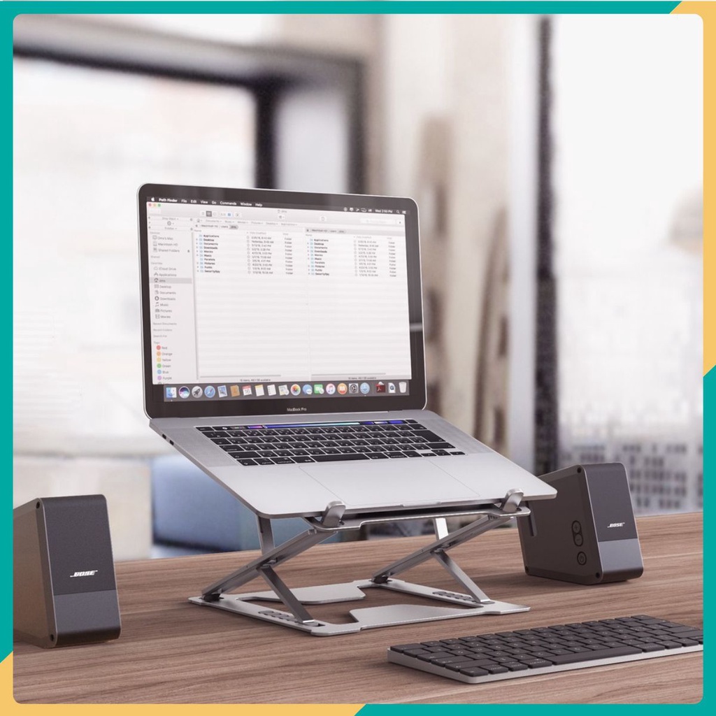 Giá đỡ laptop tablet bằng nhôm kiêm đế tản nhiệt nâng Macbook Laptop điều chỉnh góc nghiêng độ cao P17.