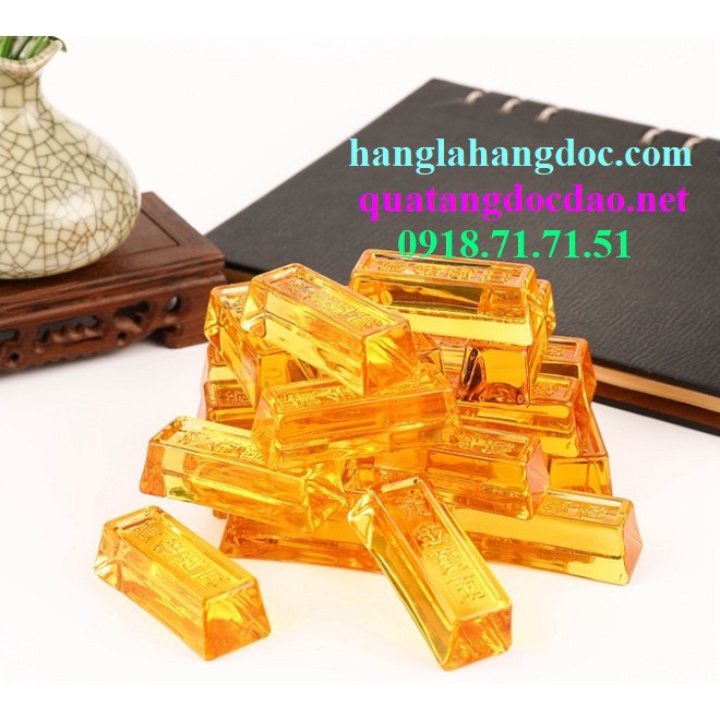 Thỏi vàng khối thần tài mang vận may & tài lộc, vật phẩm phong thủy độc đáo