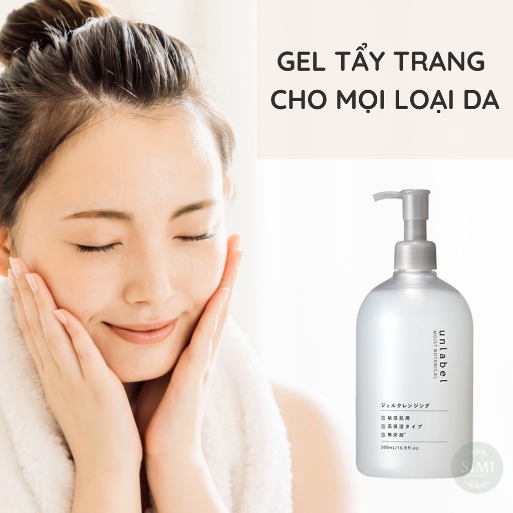 Gel tẩy trang cho da dầu mụn nhạy cảm Unlabel kem không cồn làm sạch mắt môi trang điểm dưỡng cấp ẩm da khô hỗn hợp SIMI | BigBuy360 - bigbuy360.vn