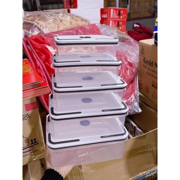 Combo 5 hộp nhựa chữ nhật đựng thực phẩm