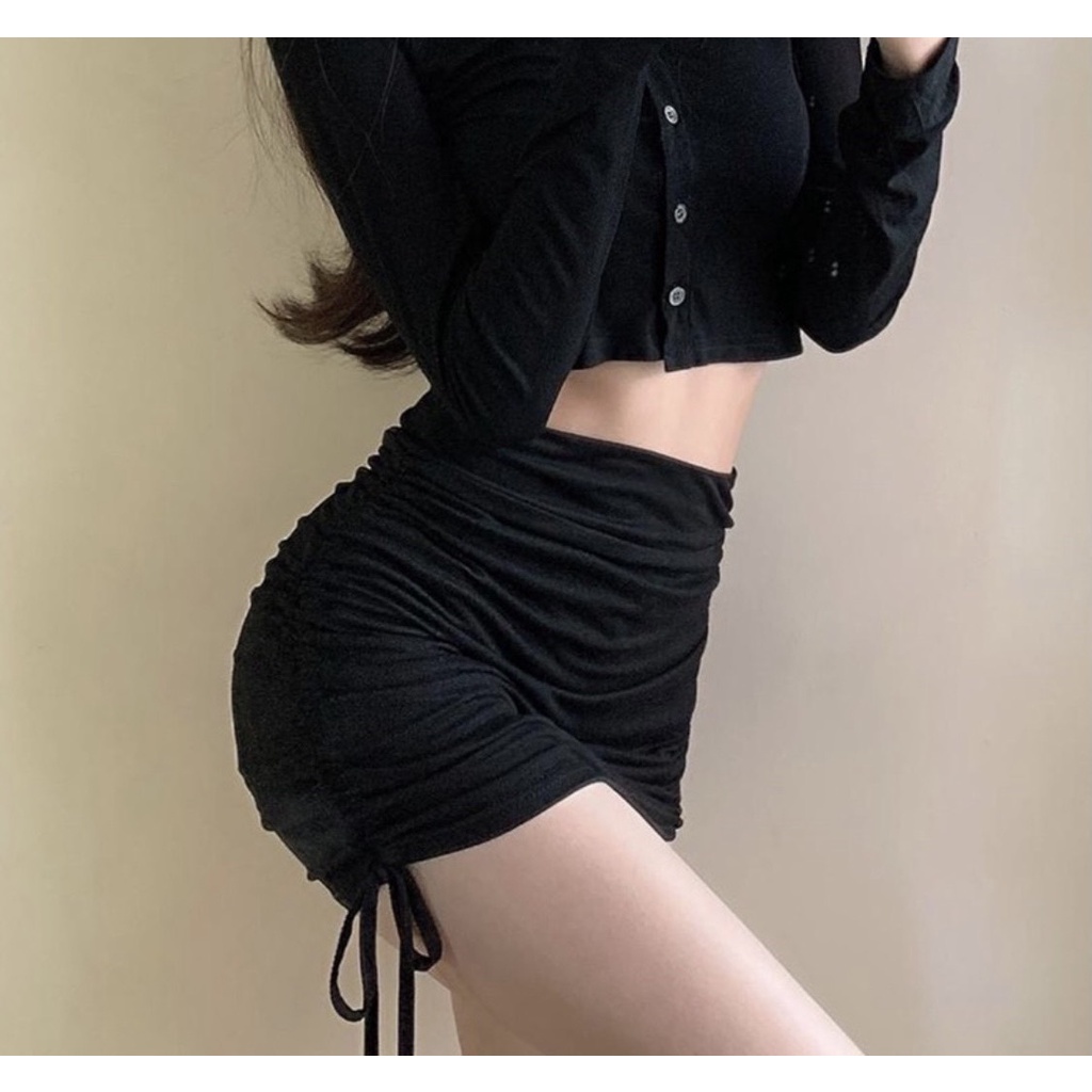 Chân váy rút dây 2 bên body ulzzang ngắn lưng cao CVrutday98