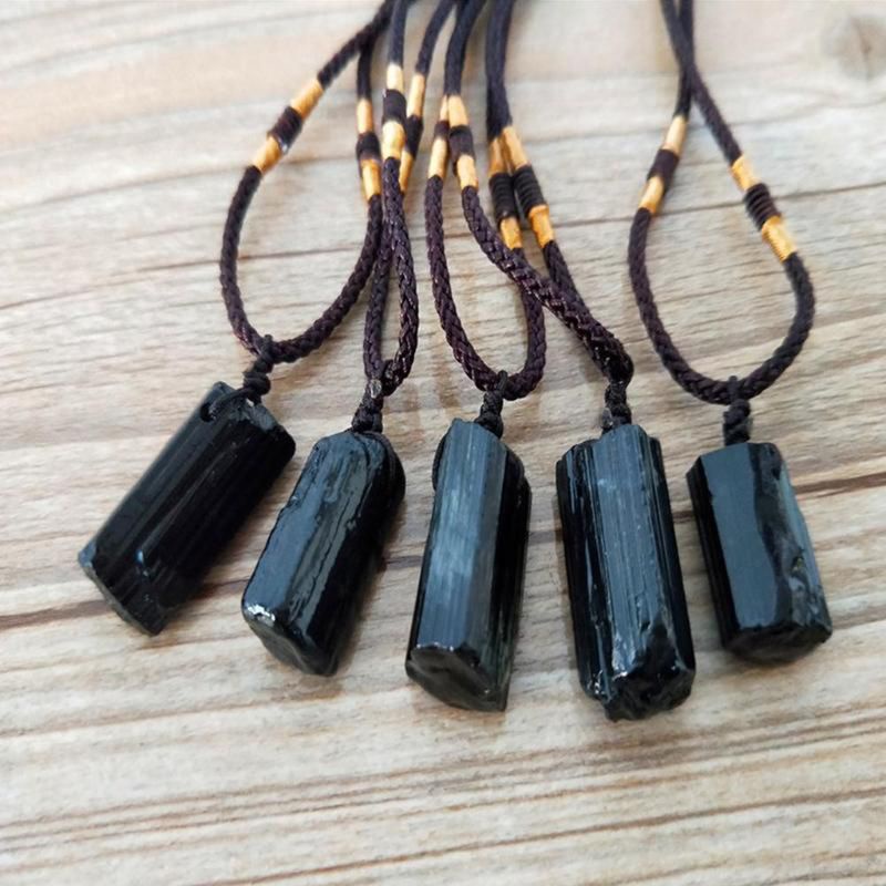 Mặt Vòng cổ Bằng Đá Tourmaline Đen Tự Nhiên Chữa Bệnh