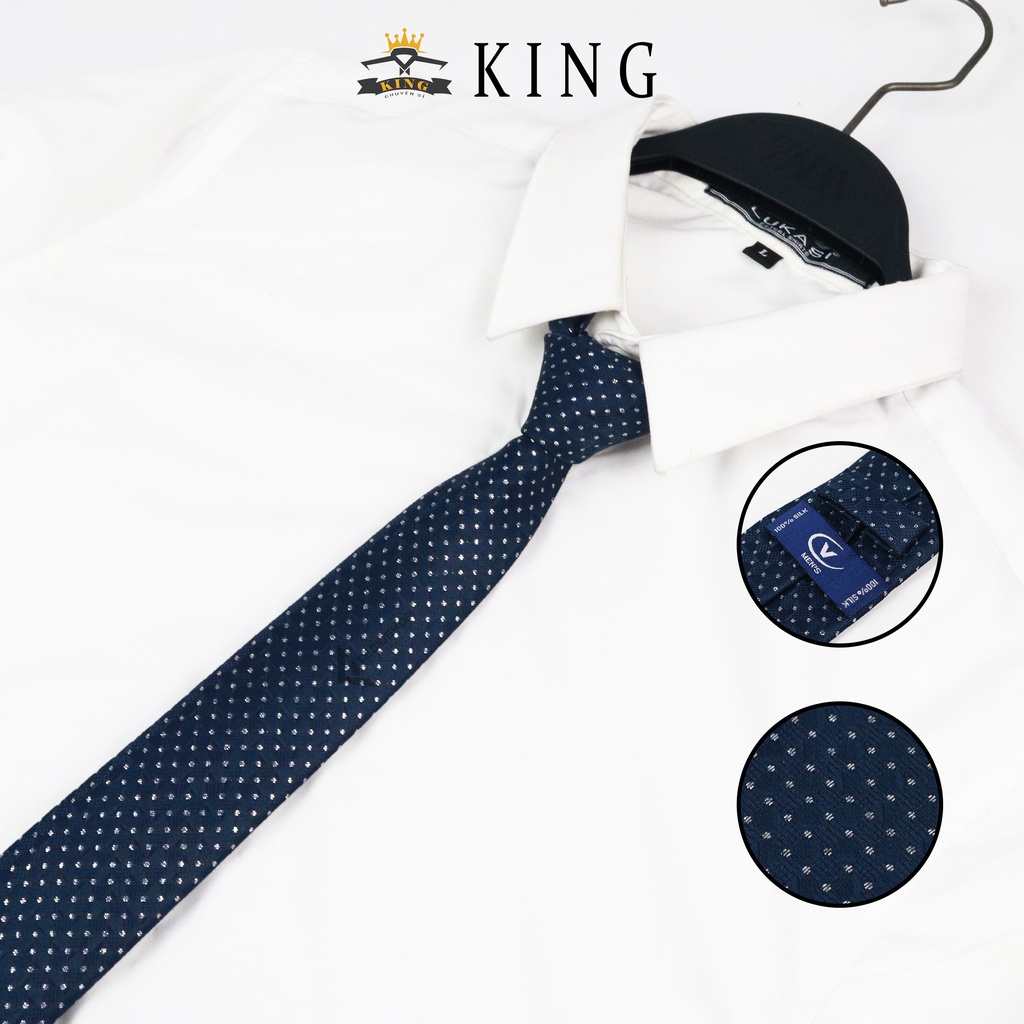 Cà vạt đen KING caravat nam hàn quốc bản nhỏ 6cm cho học sinh công sở và chú rể phong cách lịch lãm C02