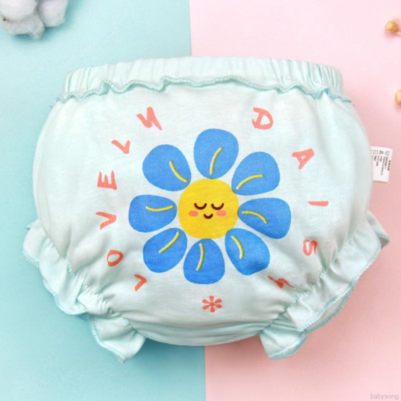 Quần tã cotton in họa tiết hoạt hình có thể giặt sạch tiện dụng cho bé sơ sinh