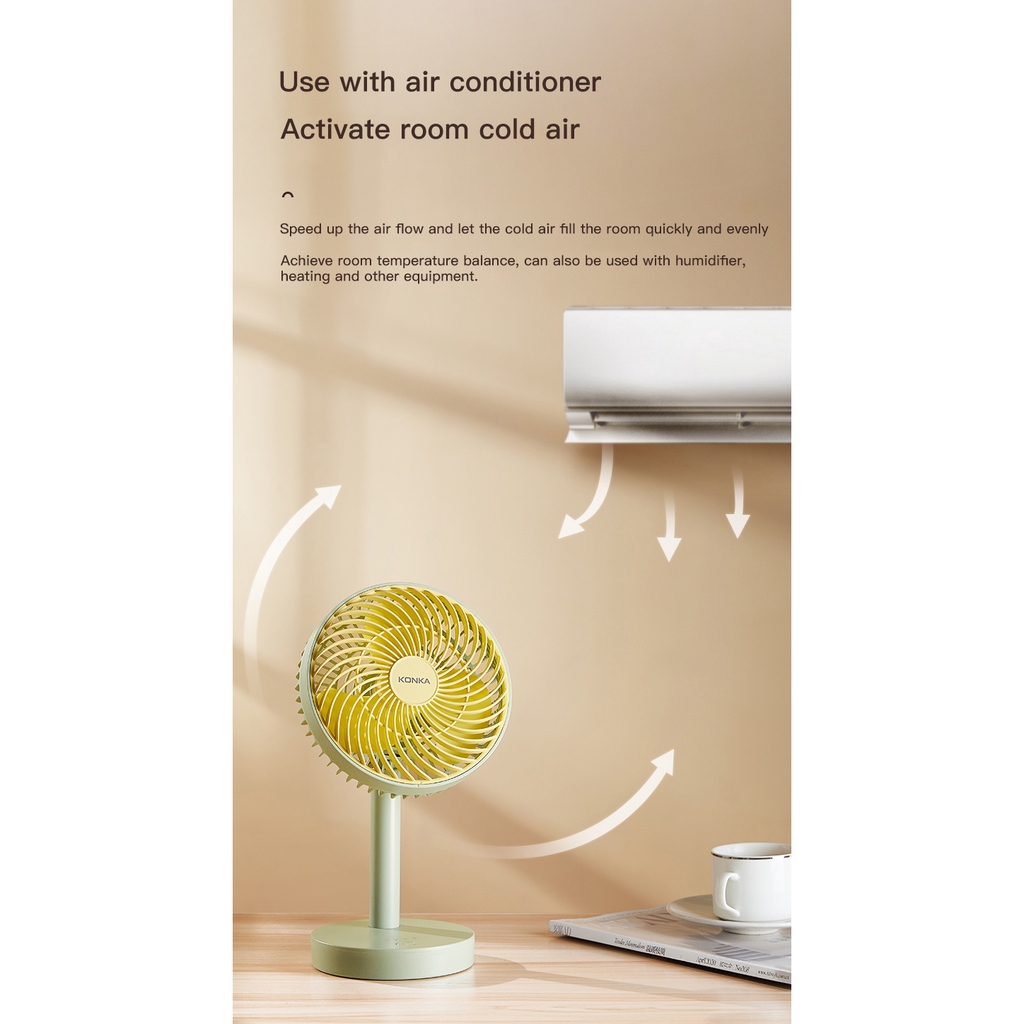 Quạt Để Bàn KONKA 4 Tốc Độ Có Cổng Sạc Usb | BigBuy360 - bigbuy360.vn
