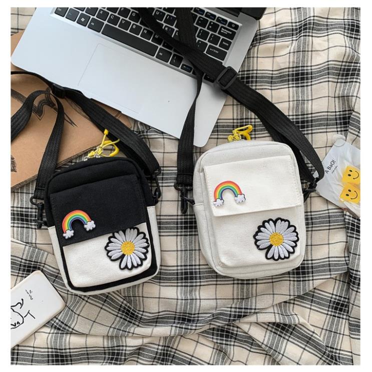 Túi vải đeo chéo mini hoa cúc thời trang giá rẻ BAG U HCV07