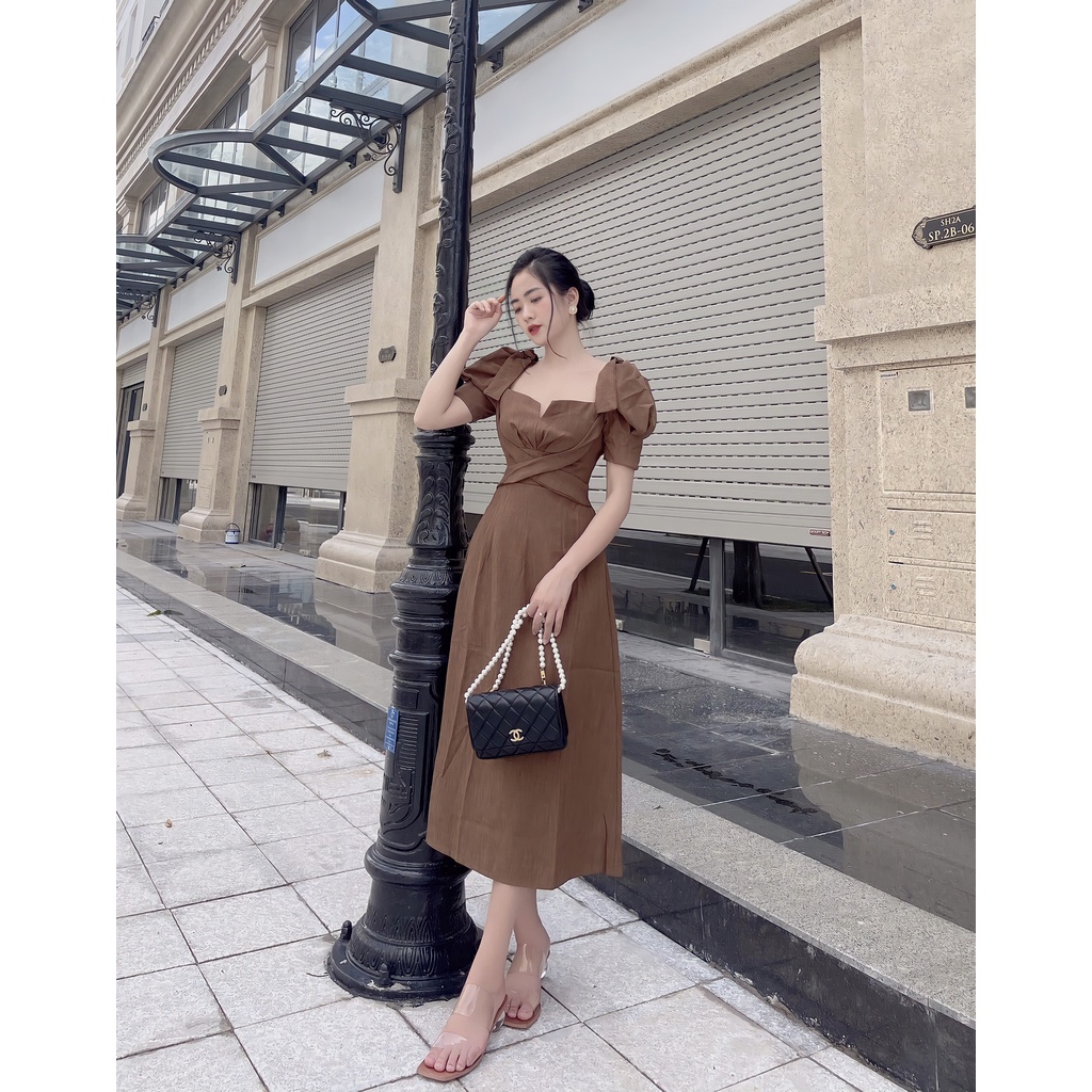 VÁY CỔ VUÔNG TAY BỒNG DÁNG XOÈ | BigBuy360 - bigbuy360.vn
