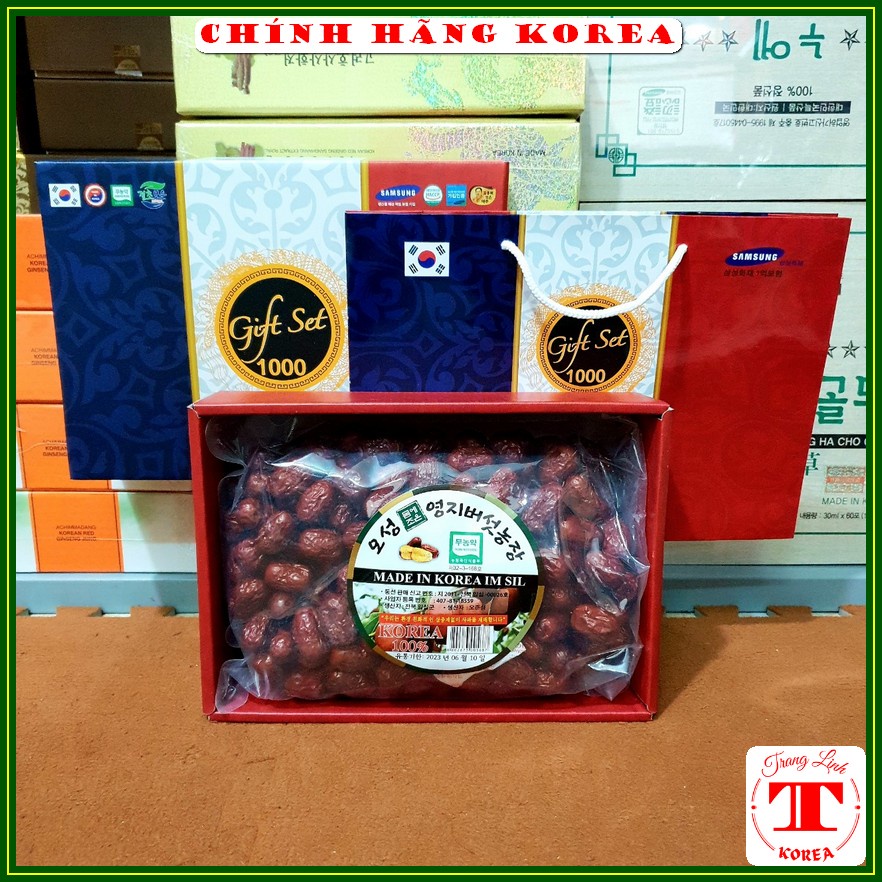 Táo đỏ sấy khô hàn quốc, hộp quà 1kg Táo đỏ hàn quốc chính hãng Korea, tranglinh