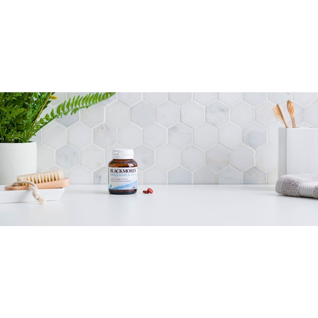 [Hàng chuẩn Úc] Viên uống Blackmores nails hair &amp; skin đẹp da, tóc, móng 60 viên của Úc
