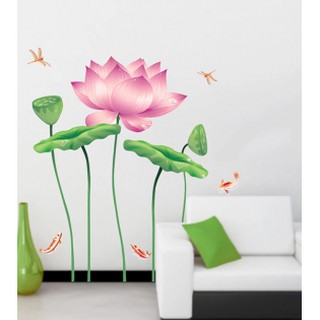 Decal dán tường hoa sen 1