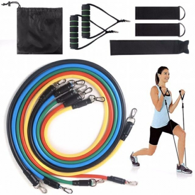 [FREESHIP] Dây Kháng Lực Đa năng Tập Gym. Dây Ngũ Sắc Tập Thể Thao Cao Cấp Móc Sắt To