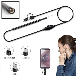 Camera nội soi tai corisu 3 trong 1 có đèn LED dễ sử dụng có kết nối được với điện thoại máy tính