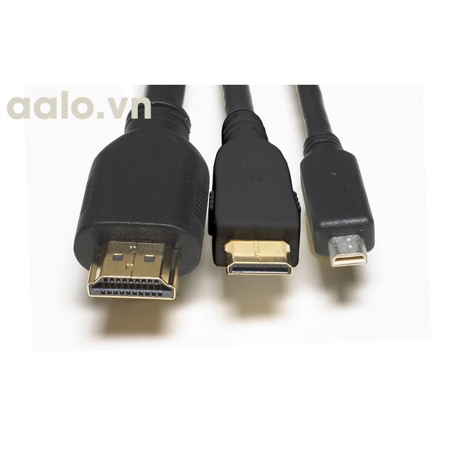 Dây HDMI 3 in 1 ( miniHDMI, microHDMI, HDMI ra HDMI )