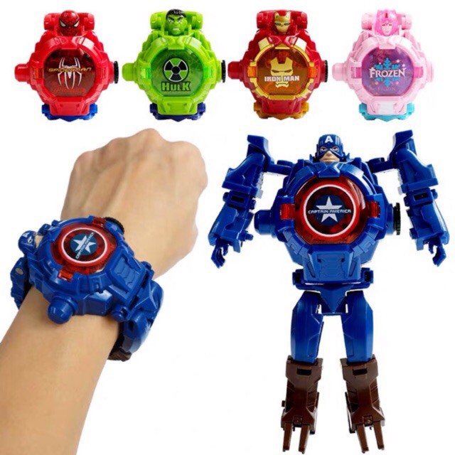 Đồ chơi đồng hồ siêu nhân trẻ em đeo tay cho bé mẫu robot biến hình có đèn cực ngầu ZL8525 - Thị trấn đồ chơi