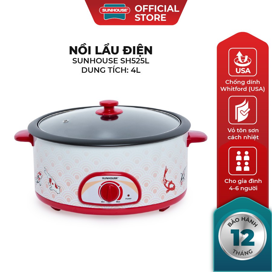 Nồi lẩu điện SUNHOUSE 4L SH525L
