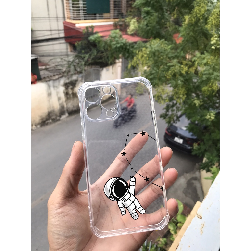 Ốp iphone trong suốt silicon dẻo cặp đôi du hành cho iphone 15 14 13 pro max plus 11 12 pro max mini x r s max 7 8 plus