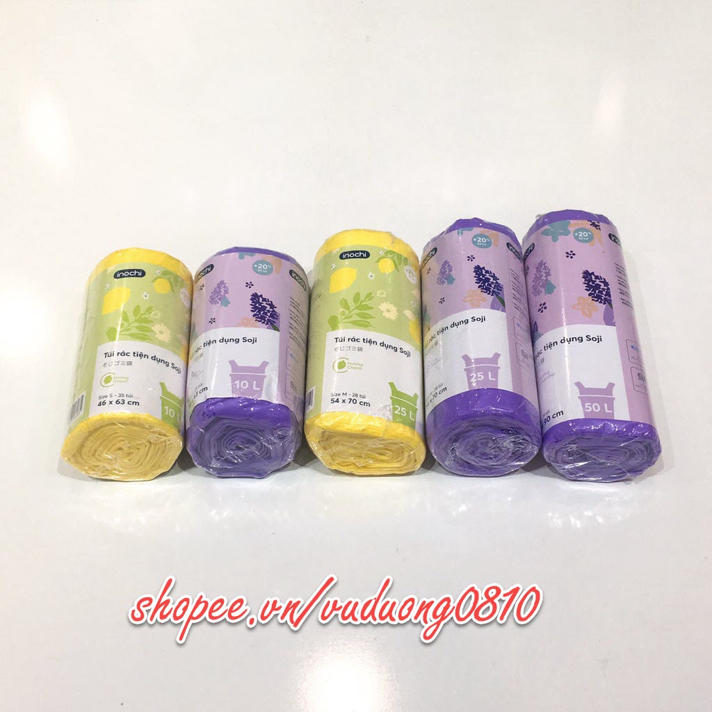 Cuộn túi rác Inochi tiện dụng (Hương chanh, Hương Lavender quyến rũ)