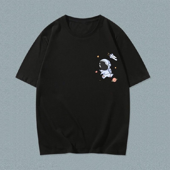 Áo thun SUXI tay ngắn cổ tròn dáng rộng in họa tiết đơn giản thời trang mùa hè cho nữ