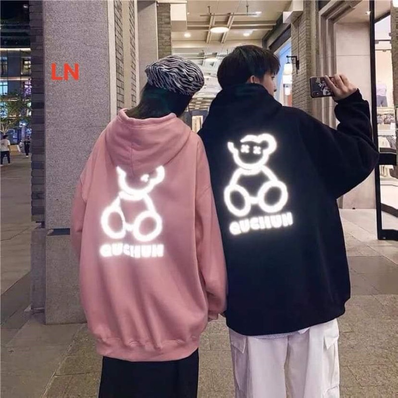 Áo hoodie phản quang gấu qchun LN12