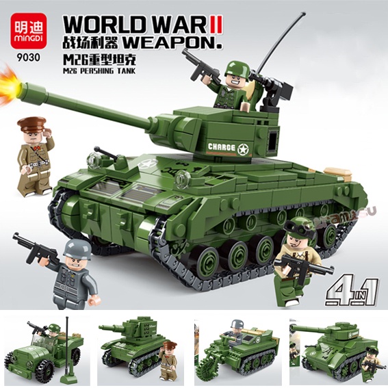 Đồ Chơi Lắp Ráp LEGO Xe Tăng Quân Đội WW2 4 Trong 1 Tương Thích Với Trẻ Em