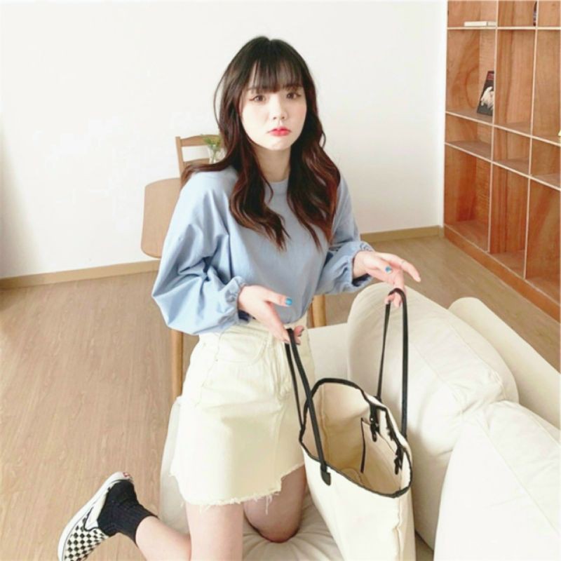 SET ÁO TAY BÍ KÈM CHÂN VÁY KAKI THẢ LAI