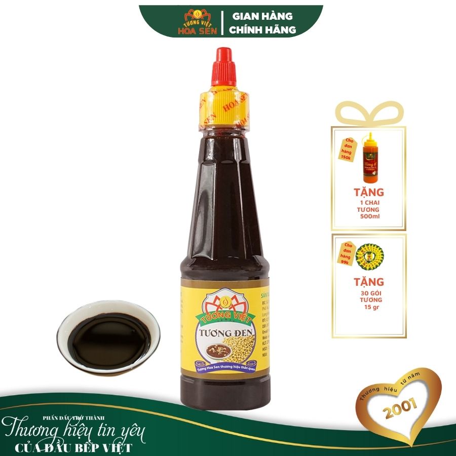 Tương Đen Chai 270g nguyên liệu tự nhiên - Tương Việt Hoa Sen