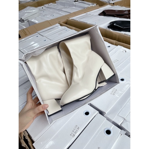 bốt da cao cổ kéo khoá (boots nữ)