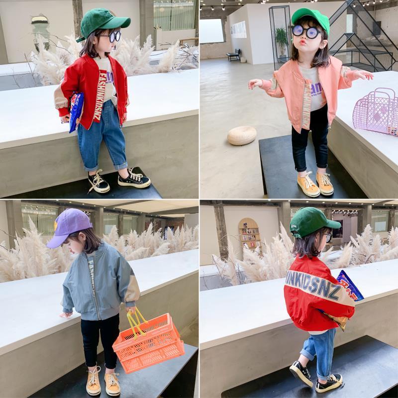 Áo Khoác Bóng Chày Bằng Cotton Màu Trơn Thời Trang Xuân Thu Hàn Quốc Cho Bé Gái