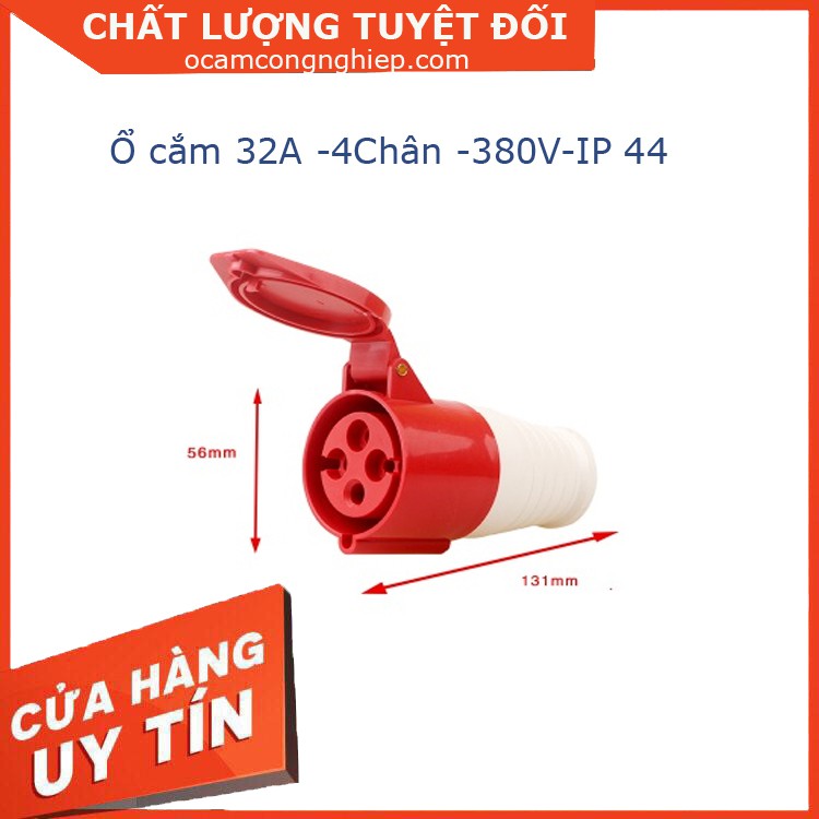 Ổ  cắm công nghiệp 3 pha 32A 4 chấu di động -Ổ phích cắm công nghiệp Tâm Việt