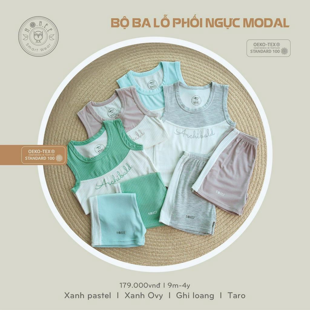 HRNEE - Bộ ba lỗ cho bé từ 6 tháng đến 4 tuổi