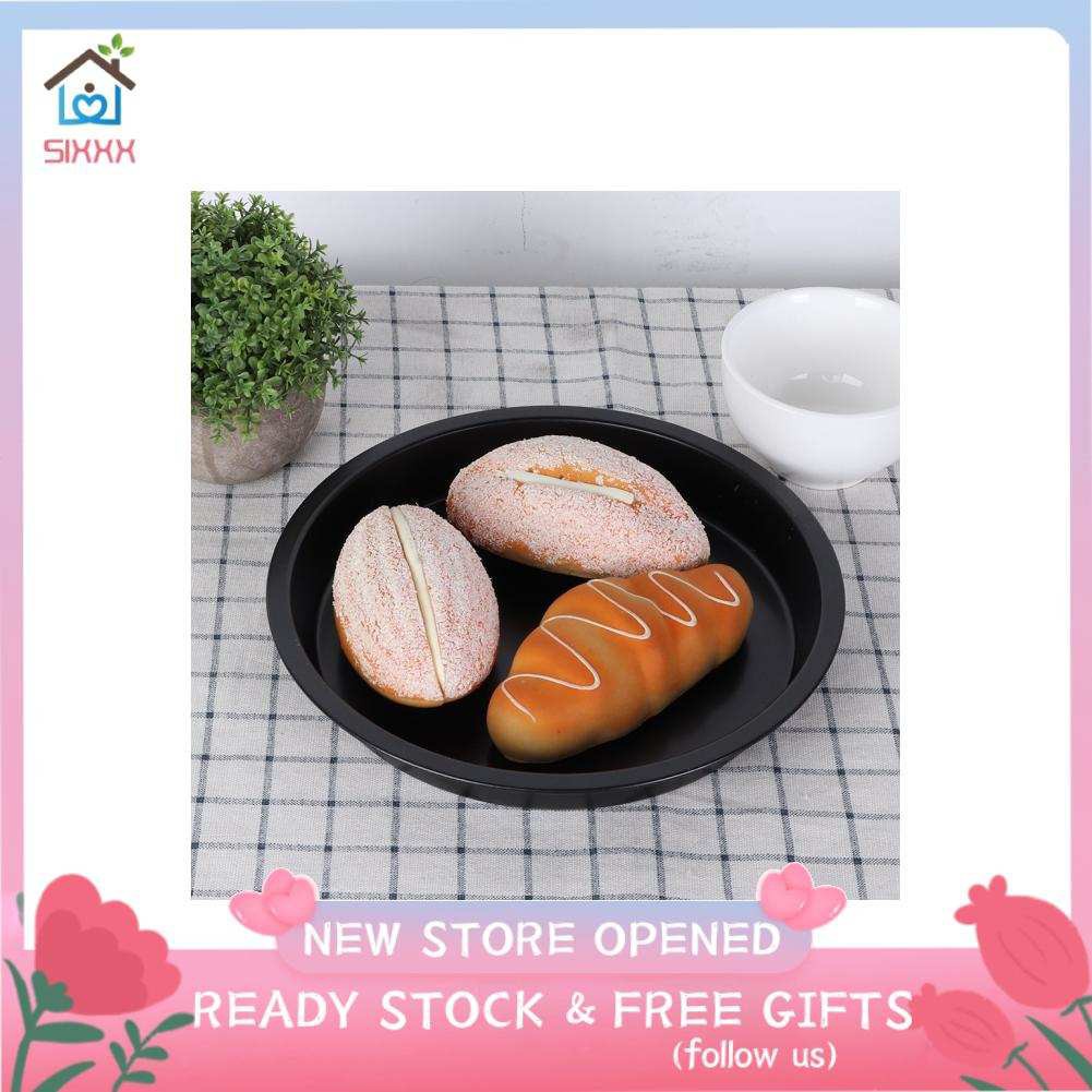 Khay Nướng Bánh Pizza Chống Dính Hình Tròn Bằng Thép Carbon Đen 8 Inch