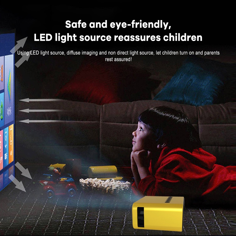 Máy chiếu mini, Máy chiếu cho điện thoại, Máy chiếu phim LCD, Máy chiếu rạp hát tại nhà 1080P với giao diện USB AV và điều khiển từ xa